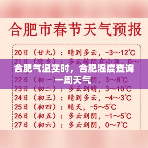 合肥气温实时，合肥温度查询一周天气 