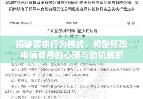 揭秘买家行为模式，频繁修改申请背后的心理与动机解析