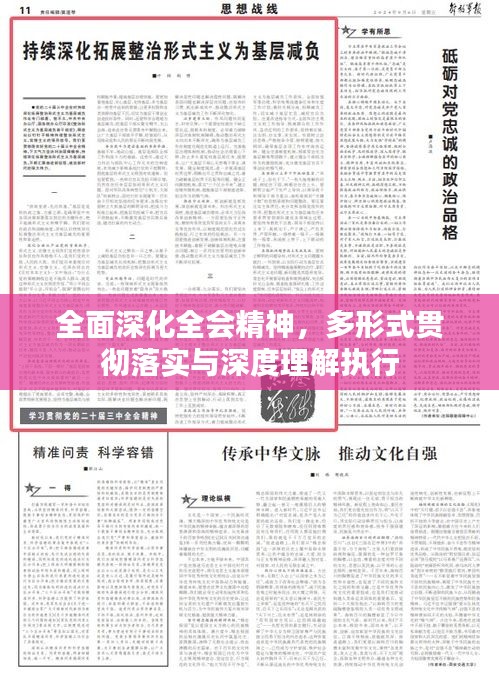 全面深化全会精神，多形式贯彻落实与深度理解执行