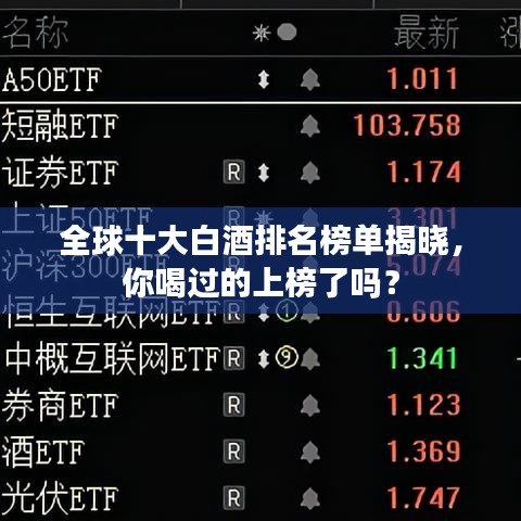 全球十大白酒排名榜单揭晓，你喝过的上榜了吗？